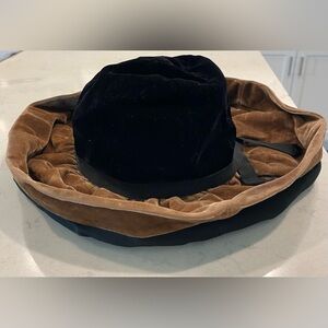 Vintage Black and Brown Velvet Hat by Filbert Orcel
